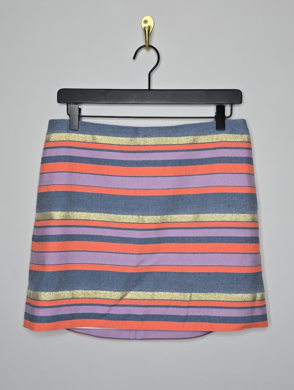J. Crew Factory Metallic Stripe Mini Skirt Size 6